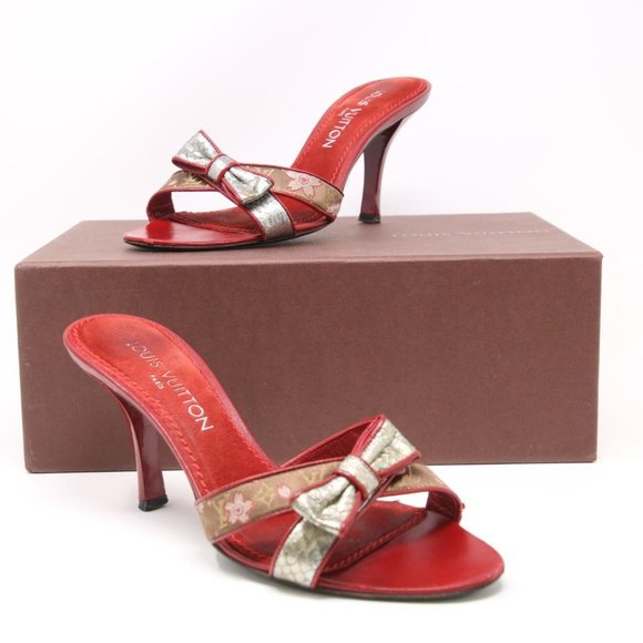 Louis Vuitton Takashi Blossom 37 Monogram Kitty Heels LV-1021P-0012 - Picture 5 of 11
